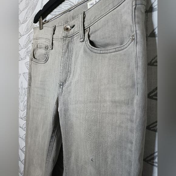 Rag & Bone Jeans Ankle Skinny Gray Frayed Hem Stretch Denim - Picture 4 of 7